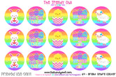 Bright Rainbow Ombre - Easter - 1" Bottle Cap Images - INSTANT DOWNLOAD