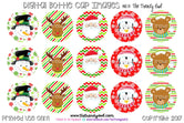 Cute Christmas Faces - Winter Themed - 1" Bottle Cap Images - INSTANT DOWNLOAD