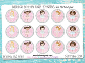 Silver Glitter Ballet Themed - 1" BOTTLE CAP IMAGES - INSTANT DOWNLOAD