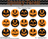 Spooky Faces -  Halloween Themed - 1" BOTTLE CAP IMAGES - INSTANT DOWNLOAD